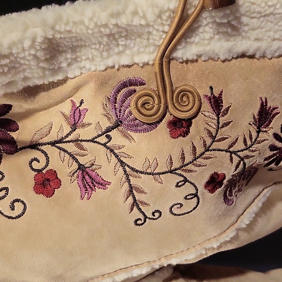 Suede coat w/Embroidery size S - Picture 3 of 4